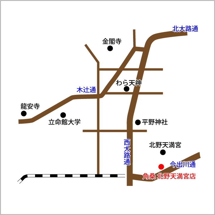 角桑 京都の北野天満宮店の地図