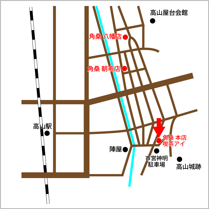 角桑 高山本店の地図